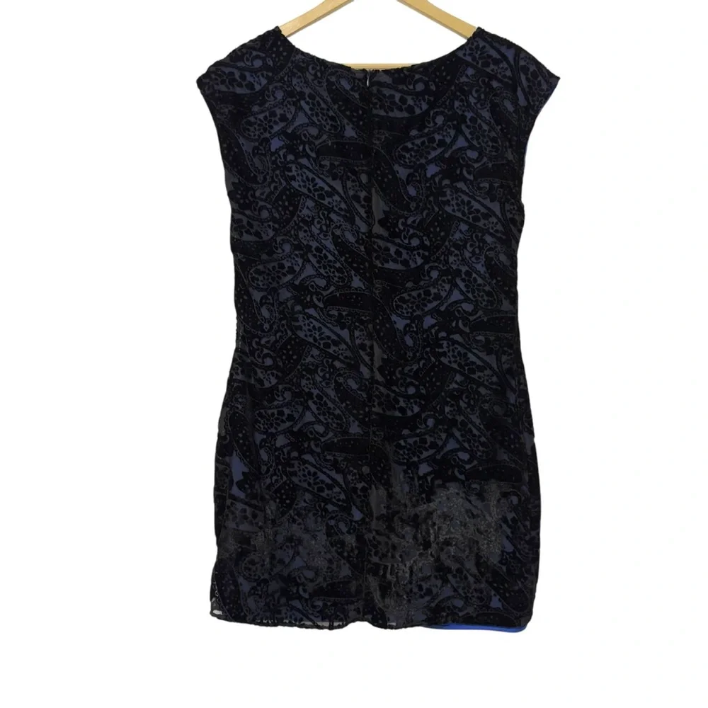 Emmelee Black Blue Velvet Burnout Mini Dress Size Medium Whimsigoth Fairy Grunge